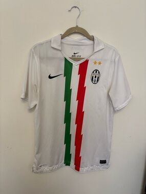 Vintage Nike Juventus 2011-12 Away Jersey White Italian Flag Stripe - Men’s M